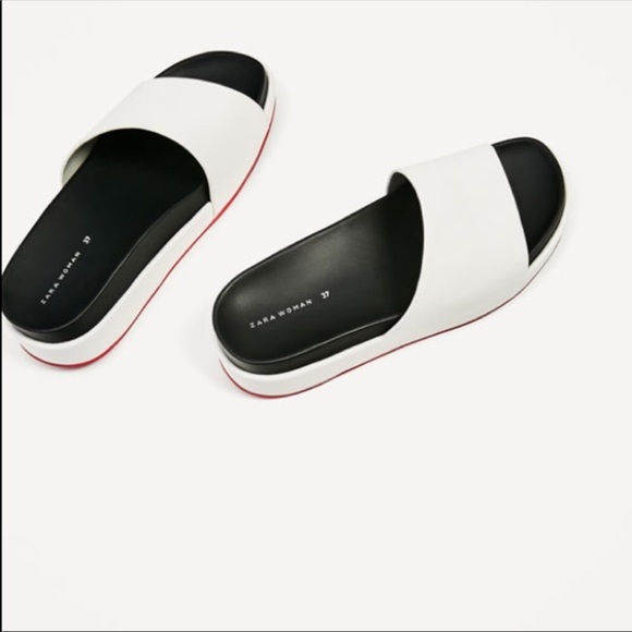 Zara white/black platform slide - Picture 4 of 6